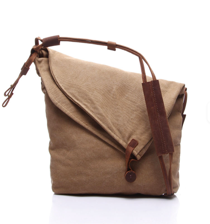 BOLSO | BANDOLERA DE LONA Y PIEL
