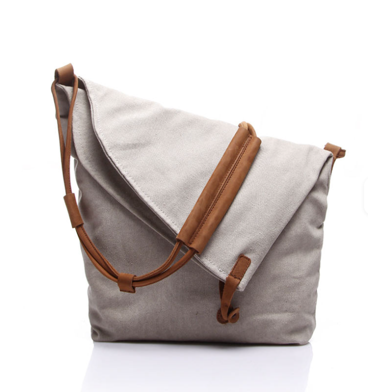 BOLSO | BANDOLERA DE LONA Y PIEL