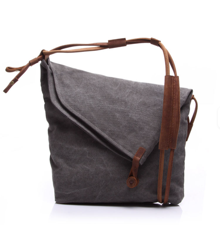 BOLSO | BANDOLERA DE LONA Y PIEL