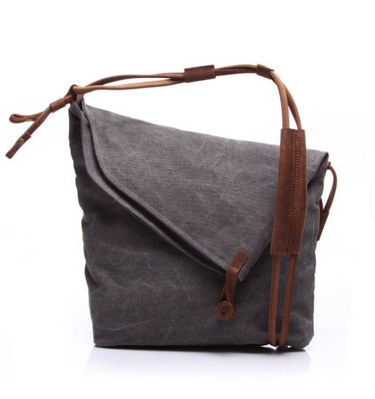 BOLSO | BANDOLERA DE LONA Y PIEL
